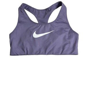 Nike Dri-Fit Lavender Racerback Center Swoosh Sports Bra Sz Medium Gym Sporty